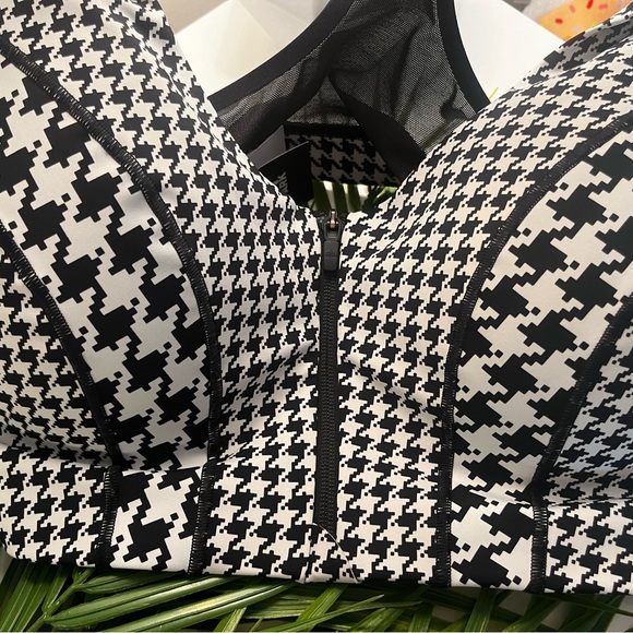 💜 Ivy Park x Adidas BRA ONLY black white houndstooth bra 2x - Picture 7 of 9